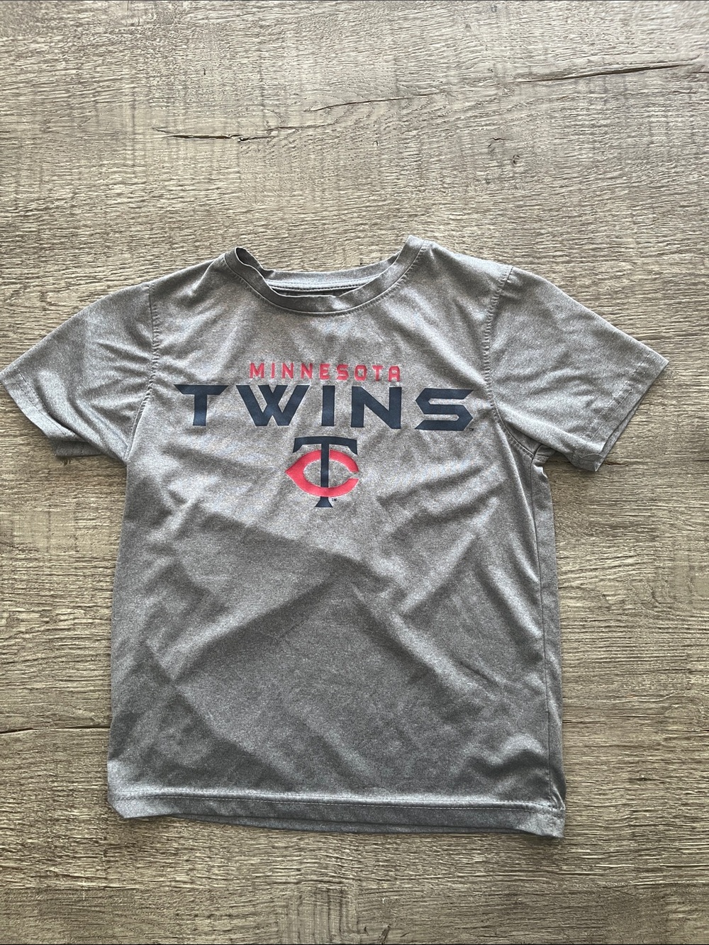 Minnesota Twins Kids Gray Logo Tee - Team Graphic Short Sleeve